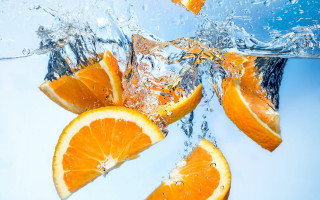 Orange drop water ice glass - cut free wallpaper