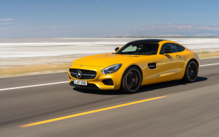 Yellow mercedes sports car highway - adam szentpétery free wallpaper for desktop