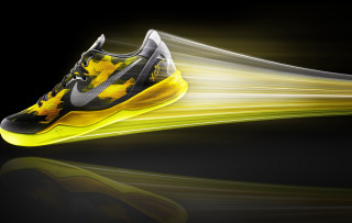 Shoes yellow black light streak 2 - a pair of shoes free wallpaper