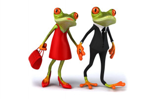 Frog woman business suit red - red shoe free wallpaper for desktop