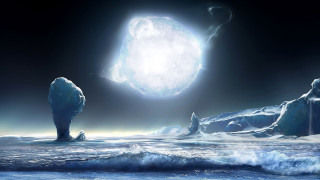 Iceberg moon planet sky ocean - the ocean next free wallpaper
