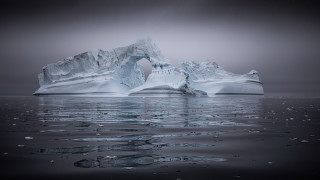 Iceberg ocean dark sky ice 2 - free winter wallpaper
