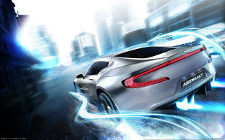 Futuristic car city tail lights - a car driving free wallpaper