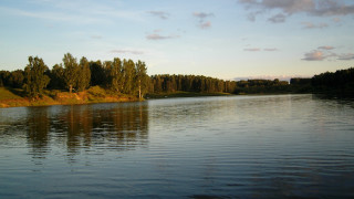 Lake forest sky clouds mountains - tree and a sky background free wallpaper