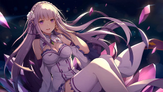 Long hair purple outfit flower - luminous free wallpaper