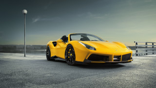 Yellow sports car parking lot 32 - a parking lot next free wallpaper