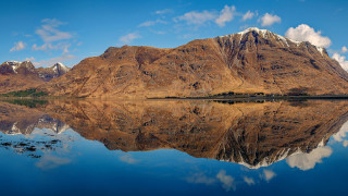 Mountain lake sky clouds symmetrical - david paton free wallpaper