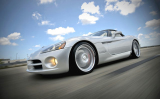 White sports car cloudy sky 6 - a road under a cloudy sky free wallpaper
