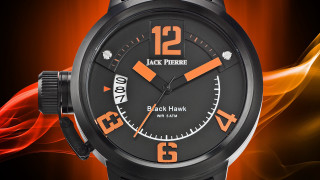 Watch black dial orange hands 2 - swirl free wallpaper for desktop