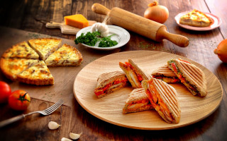 Neoclassicism food photography sandwich pizza - food photography free wallpaper