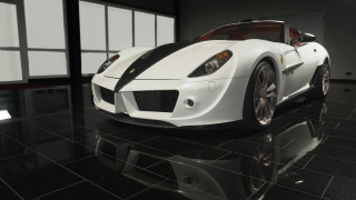 White sports car garage black 5 - free 3d render wallpaper