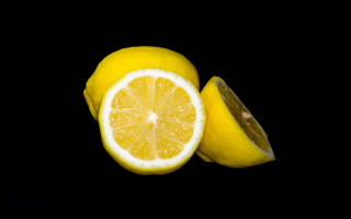 Lemon halved whole lemon black - whole free wallpaper