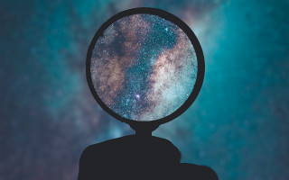 Starry sky reflection magnifying glass - the glass free wallpaper