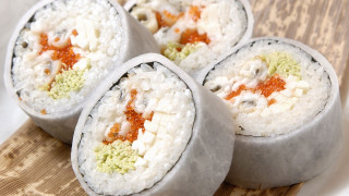 Sushi closeup woodenboard pastel food - free holidays wallpaper