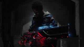 Man laptop darkroom redlights blackbackground - a laptop free wallpaper