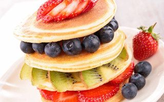 Pancakes fruit plate berries pastel - fruit free wallpaper for desktop