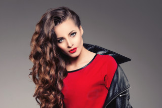 Elina karimova leather jacket fashion - long hair and a leather jacket free wallpaper