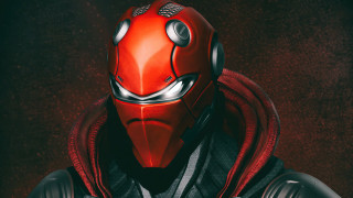 Red mask hood jacket background - a red hood free wallpaper