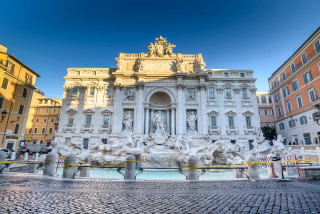 Neoclassic building fountain bridge cityscape - a fountain in front free wallpaper