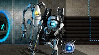Robot blue light mecha scifi - its arm free wallpaper