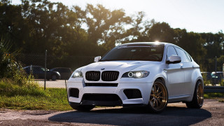 White car fence trees sun - a fence and trees free wallpaper