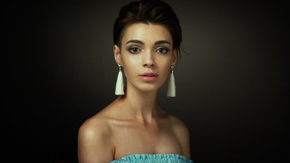 Elina karimova blue dress white - a black backdrop free wallpaper for desktop