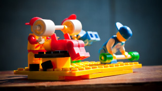 Lego man train tiltshift shallow - back end free wallpaper for desktop