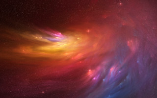 Colorful swirl smoke stars red - center free wallpaper for desktop