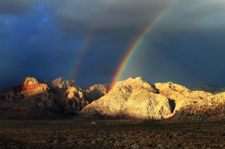 Rainbow mountain desert matte nature - free seasons wallpaper for desktop
