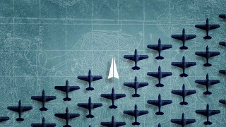 Airplanes pattern wall clock typographic - illustration free wallpaper