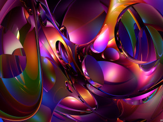 Colorful abstract bubbles spiral shiny - an abstract sculpture free wallpaper for desktop