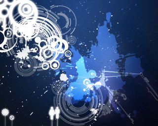 Blue white abstract background circles 2 - abstract background free wallpaper