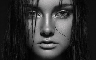 Woman blackandwhite face eyes hyperrealism - ben thompson free wallpaper