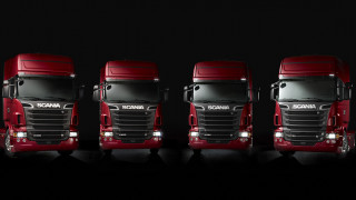 Red semi trucks international 3d - bold shape free wallpaper for desktop