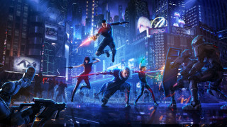 City lights night futurism gun - a gun in the air free wallpaper