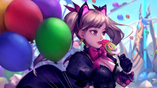 Carnival woman candyballoons rollercoaster blurry - artgerm free wallpaper