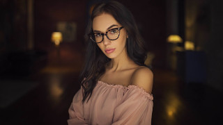 Woman glasses pinktop darkroom bokeh - a pink top free wallpaper