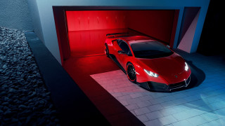 Red sports car garage jigsaw - the door free wallpaper for desktop