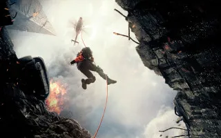Suspended man helicopter rocky fire - promotional image free wallpaper