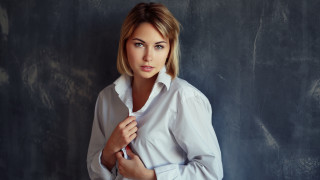 Woman white shirt tie undone - free portrait wallpaper for desktop