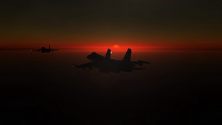 Jet sunset fighter jet silhouette - a jet free wallpaper for desktop