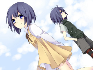 Anime characters standing air together - the air together free wallpaper