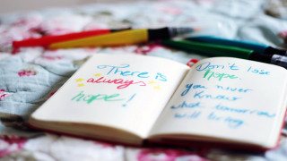 Notebook crayons childs drawing blurry - expressive free wallpaper