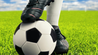 Soccer player foot ball grass - his foot free wallpaper