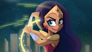 Cartoon woman lightsaber city stars - a cartoon of a woman holding free wallpaper