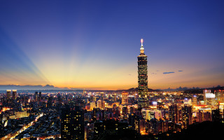 City skyline night tower bright - dong yuan free wallpaper for desktop