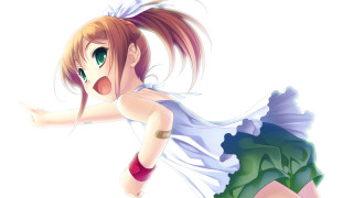 Dancing woman ponytail greeneyes ribbon - a ponytail free wallpaper for desktop
