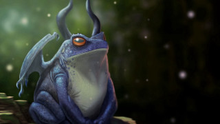 Blue frog glowing eye rock - frog free wallpaper
