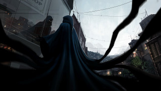 Batman cityscape lovecraftian fantasy concept - a blue cape free wallpaper
