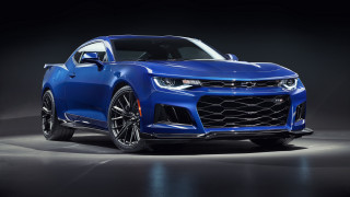 Blue chevrolet camaro studio render - a studio photo free wallpaper